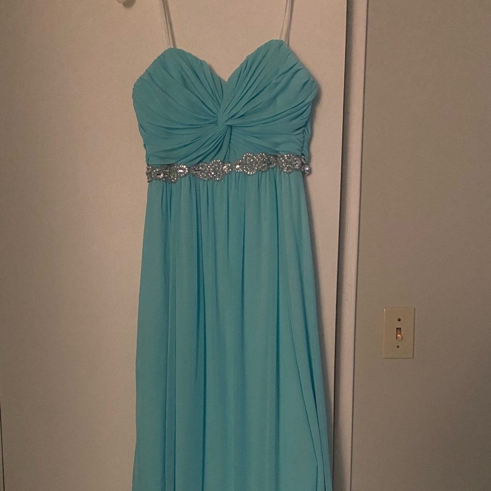 Aqua blue bridesmaid dress